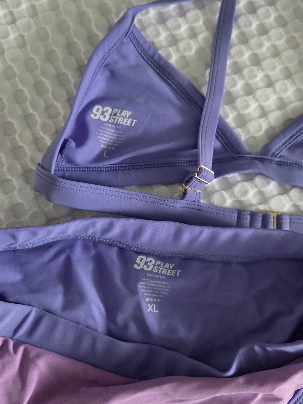 Two-Tone Lavender & Lilac Bikini Set (L top, XL bottom) - Picture 2 of 2